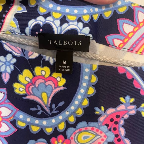 Talbots Effortless Jersey Shift Dress - Blossom Paisley Size Medium - Picture 3 of 11